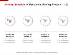 Activity schedule of residential roofing proposal checklist ppt powerpoint presentation