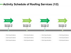 Activity schedule of roofing services management ppt ideas