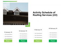 Activity schedule of roofing services marketing ppt inspiration