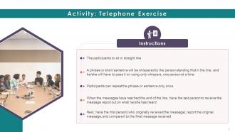 Activity Telephone Exercise To Improve Listening Skills Training Ppt