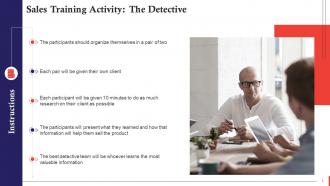 Activity The Detective For Sales Training Training Ppt