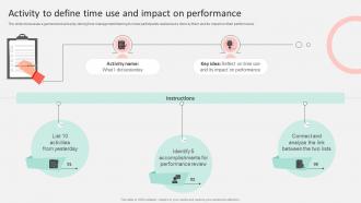 Activity To Define Time Use And Impact On Optimizing Operational Efficiency By Time DTE SS Activity To Define Time Use And Impact On Optimizing Operational Efficiency By Time DTE SS