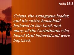 Acts 18 8 who heard paul believed powerpoint church sermon