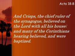 Acts 18 8 who heard paul believed powerpoint church sermon