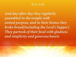 Acts 2 46 together with glad and sincere hearts powerpoint church sermon