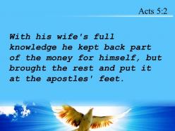 Acts 5 2 put it at the apostles feet powerpoint church sermon