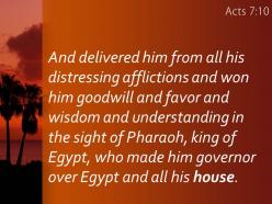 Acts 7 10 the goodwill of pharaoh king powerpoint church sermon
