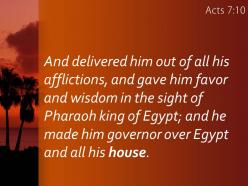 Acts 7 10 the goodwill of pharaoh king powerpoint church sermon