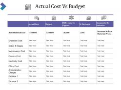 Actual cost vs budget powerpoint slide show