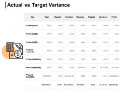 Actual vs target variance variation profit ppt powerpoint presentation gallery mockup