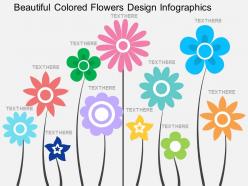 Ad beautiful colored flowers design infographics flat powerpoint design