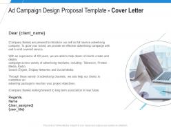 Ad campaign design proposal template cover letter ppt powerpoint presentation infographic