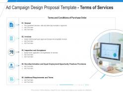 Ad campaign design proposal template terms of services ppt powerpoint presentation model