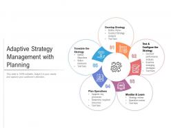 Adaptive strategy management with planning