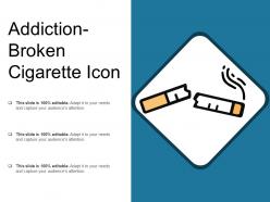 Addiction broken cigarette icon