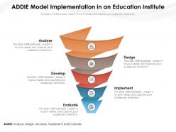 Addie model implementation in an education institute