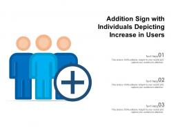 Addition sign with individuals depicting increase in users