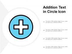 Addition text in circle icon