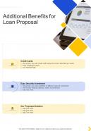 Additional Benefits For Loan Proposal One Pager Sample Example Document