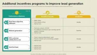 Additional Incentives Programs B2B Outside Sales Strategy Development SA SS