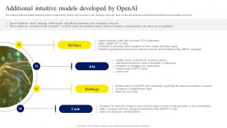 Additional Intuitive Models Developed By ChatGPT OpenAI Conversation AI Chatbot ChatGPT CD V