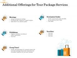 Additional Offerings For Tour Package Services Ppt Powerpoint Presentation Icon