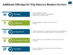 Additional offerings for trip itinerary business services ppt powerpoint presentation ideas