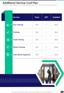 Additional Service Cost Plan Home Cleaning Service One Pager Sample Example Document