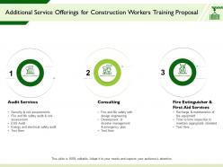 Additional Service Offerings For Construction Workers Training Proposal Assessments Ppt Presentation Good