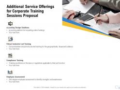 Additional Service Offerings For Corporate Training Sessions Proposal Ppt Outline