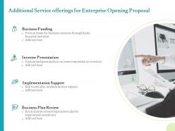 Additional service offerings for enterprise opening proposal ppt summary