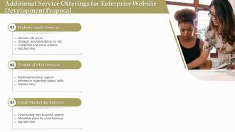 Additional service offerings for enterprise website development proposal