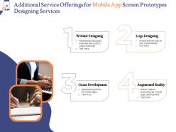 Additional service offerings for mobile app screen prototypes designing services ppt grid