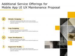 Additional service offerings for mobile app ui ux maintenance proposal ppt infographics