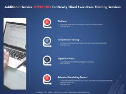 Additional Service Offerings For Newly Hired Executives Training Services Ppt Powerpoint Presentation