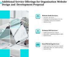 Additional service offerings for organization website design and development proposal ppt outline