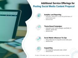 Additional Service Offerings For Posting Social Media Content Proposal Ppt Presentation Files
