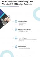 Additional Service Offerings For Website UI UX Design One Pager Sample Example Document