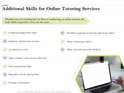 Additional skills for online tutoring services ppt powerpoint presentation icon introduction
