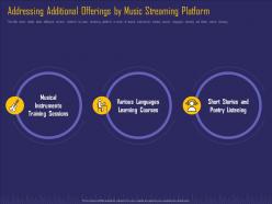 Addressing Additional Offerings Online Music Service Platform Investor Funding Elevator Ppt Tips