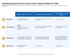 Addressing advanced level career opportunities for psm career paths for psm it
