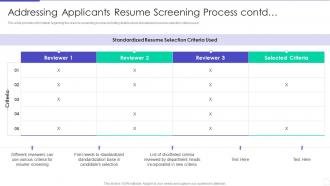 Addressing Applicants Resume Screening Process Contd Optimizing Hiring Process