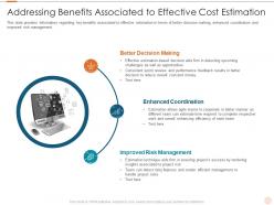 Addressing benefits associated software costs estimation agile project management it