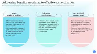 Addressing Benefits Associated To Effective Costs Estimation For Agile Project