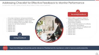 Addressing Checklist For Effective Optimize Employee Work Performance