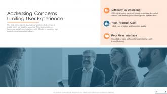 Addressing concerns limiting user experience ppt outline shapes