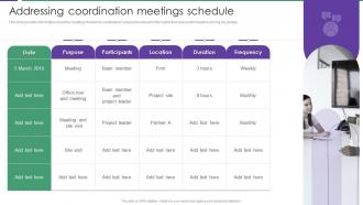 Addressing Coordination Meetings Schedule Assessment Of Staff Productivity Across Workplace
