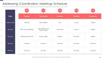 Addressing Coordination Meetings Schedule Improved Workforce Effectiveness Structure