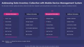 Addressing Data Inventory Collection With Mobile Device Management System