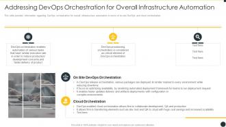 Addressing devops orchestration it infrastructure by implementing devops framework